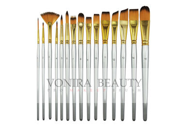 15 Synthetic Short Handle Art Body Paint Brushes for Acrylic , Oil  Gouache  &amp; Face Painting
